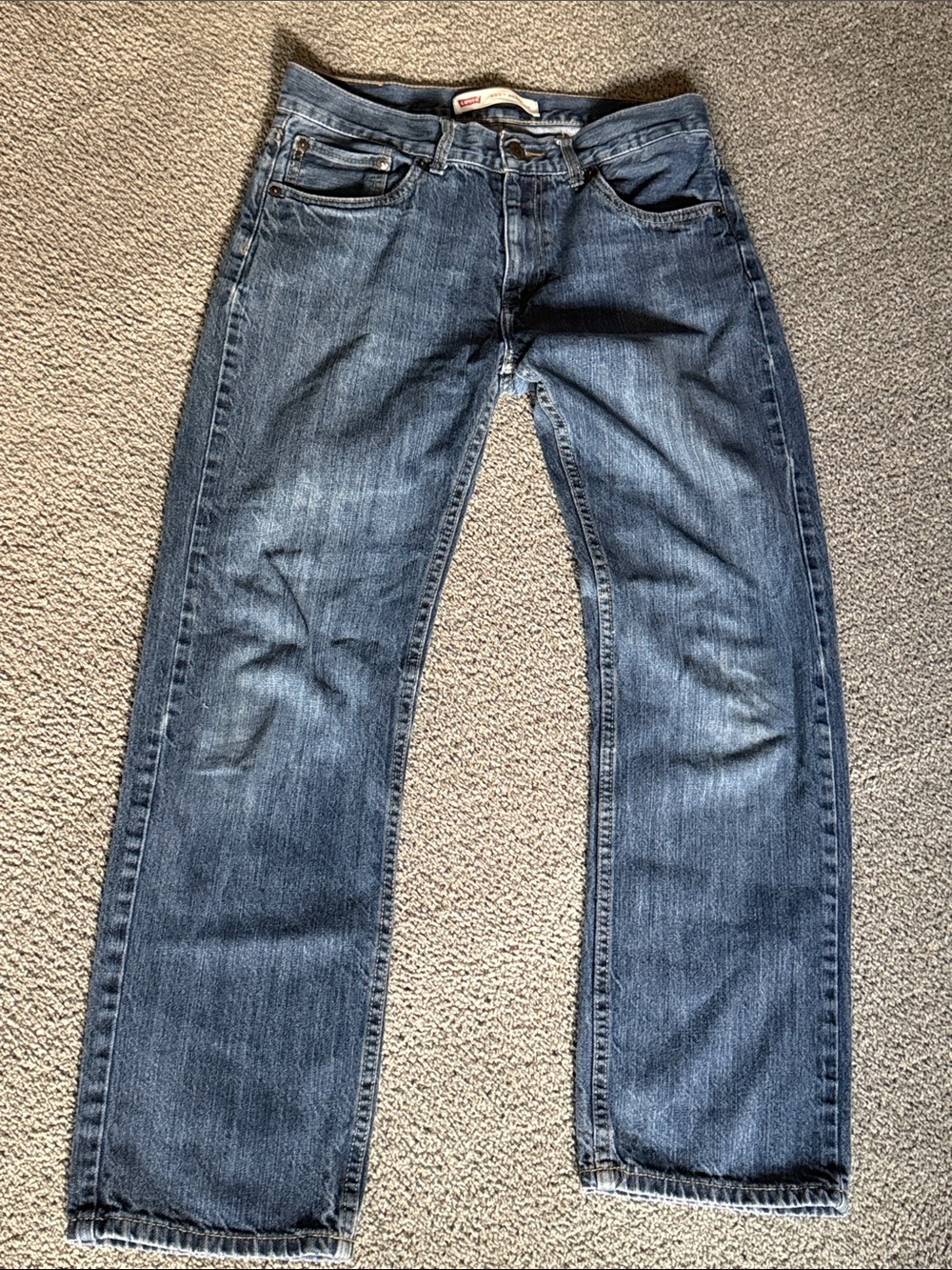 Levi's Regular Straight Denim Jeans. Medium Blue Wash. Red Tab. Size 29x29